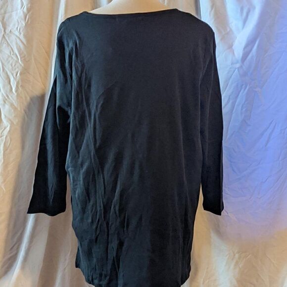 🆕NWT CAROLYN TAYLOR BLACK LONG SLEEVE TUNIC - Picture 4 of 12